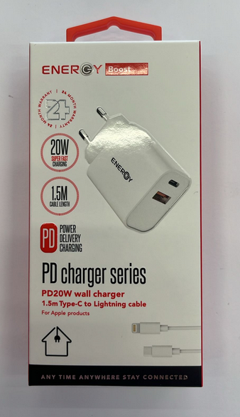 מטען 20W type c to type L 1.5M