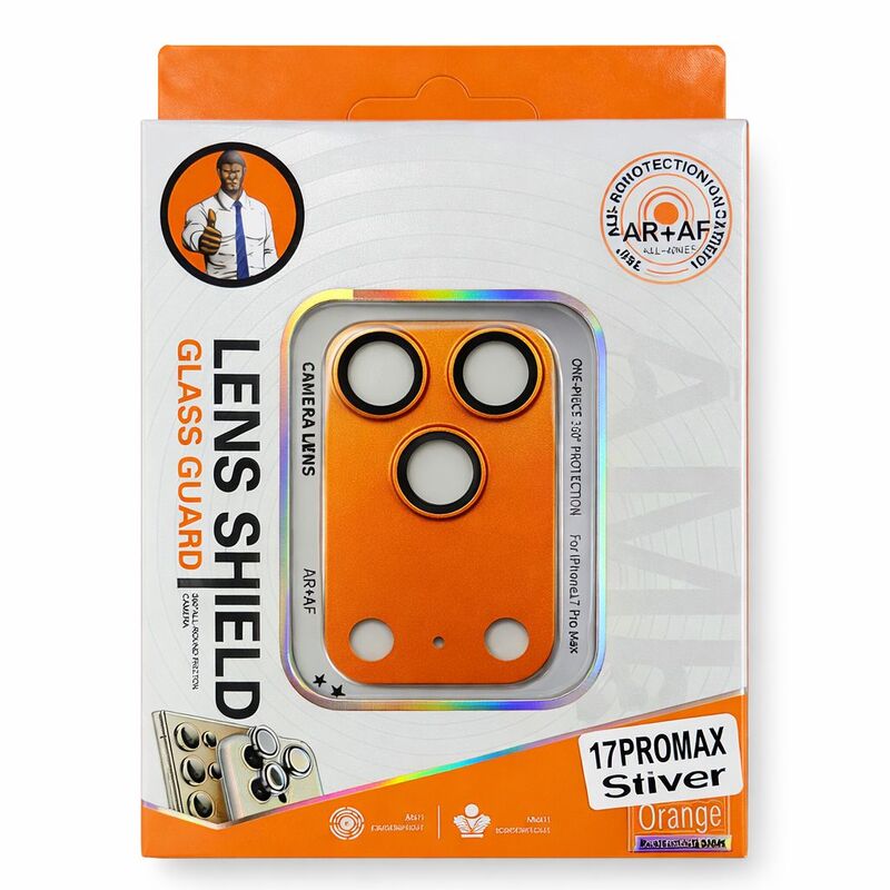 מגן מצלמה שלם Iph17PM Orange