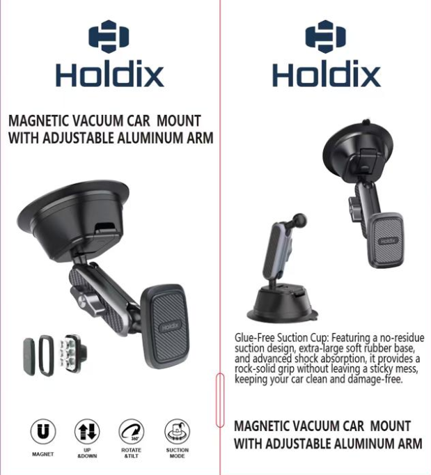 מעמד רכב ואקום מגנטי לרכב עם זרוע אלומניום מתכת IG-18