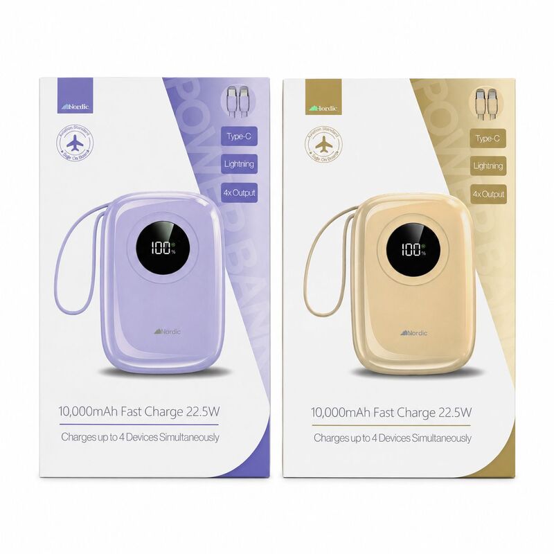 סוללת גיבוי NORDIC PURPLE POWER BANK 10000MAH FASTCHARGER 22.5W