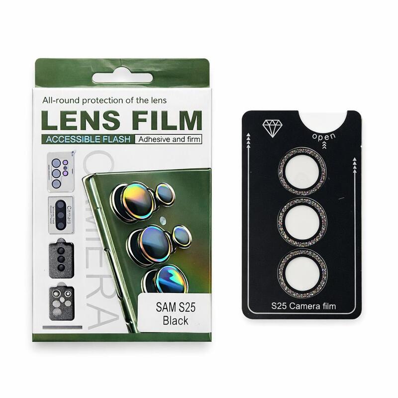 מגן מצלמות  S25 black Glitter