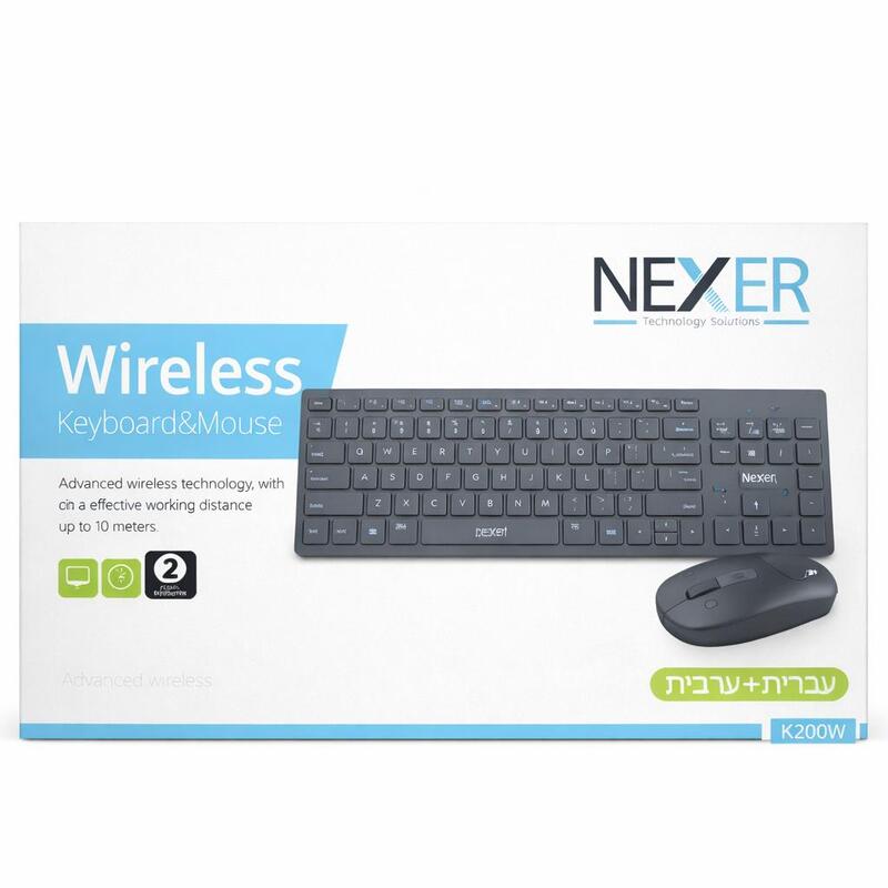 סט מקלדת + עכבר אלחוטי ערבית  NEXER KB-900