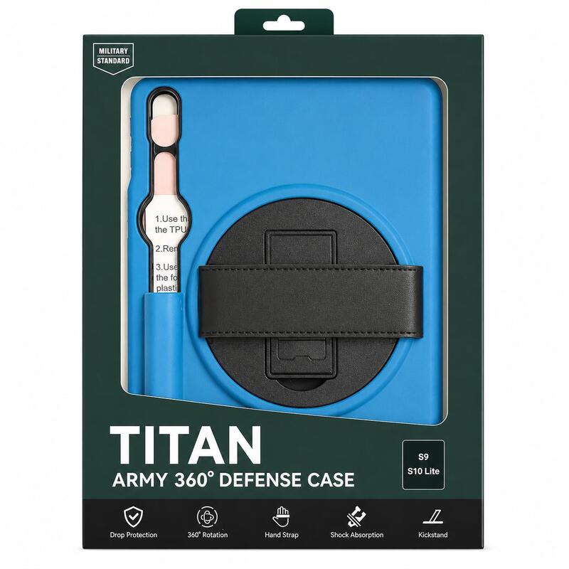 Titan defense case for tab s9, s10lite,s9fe, s10fe, s7, s8 BLUE