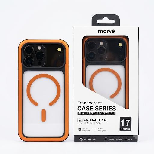 מגן Marve Magsafe שקוף כתום 17PM