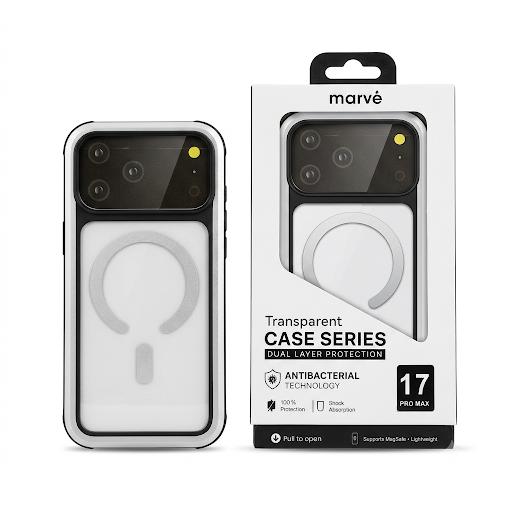 מגן Marve Magsafe שקוף כסוף 17PM
