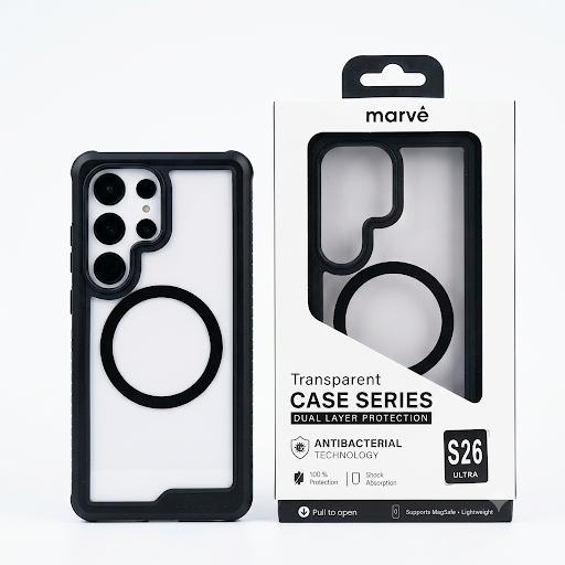 מגן Marve Magsafe S26 ULTRA שקוף שחור