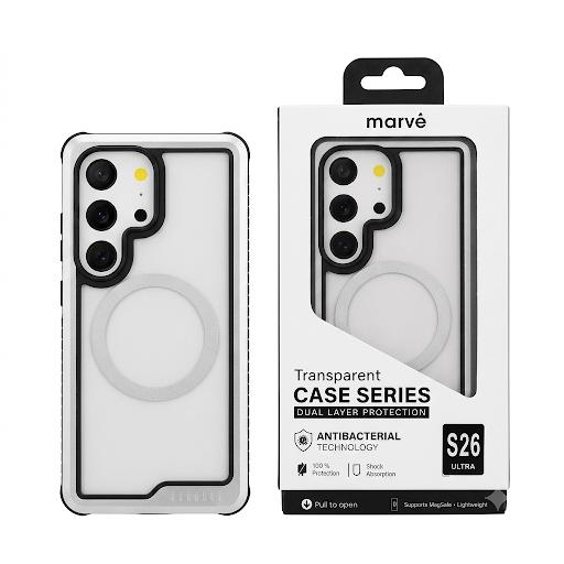 מגן Marve Magsafe S26 ULTRA שקוף כסוף