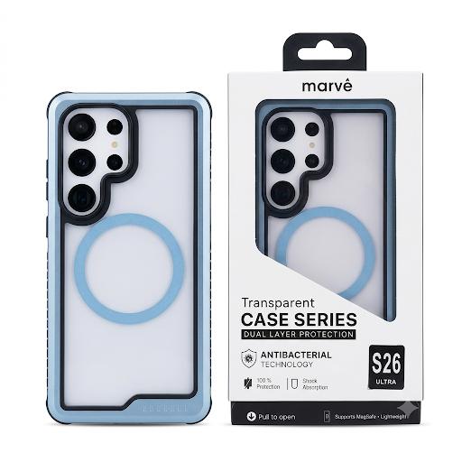 מגן Marve Magsafe S26 ULTRA שקוף כחול בהיר