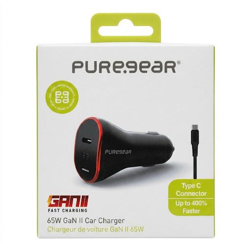 מטען לרכב PUREGEAR 65W GAN 2 TYPE C