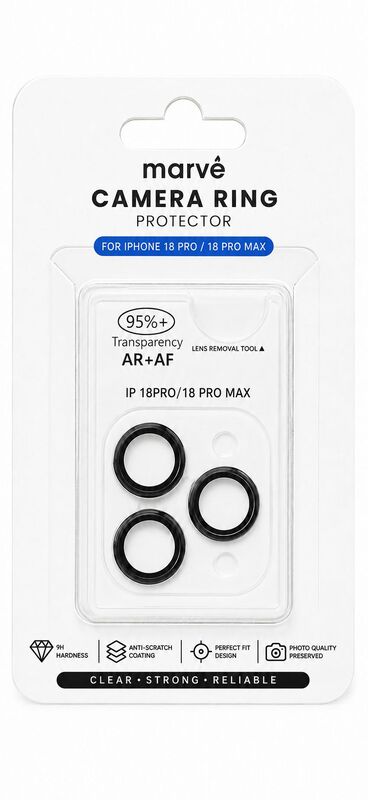 מגן מצלמה שחור  Iph18ProMax / 18Pro